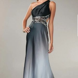 Betsy & Adam Black Ombre Dress